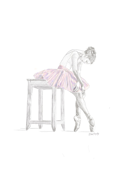 Ilustración impresa Bailarina