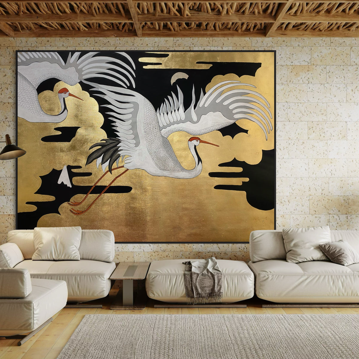 Pintura "Vuelo de Garzas"