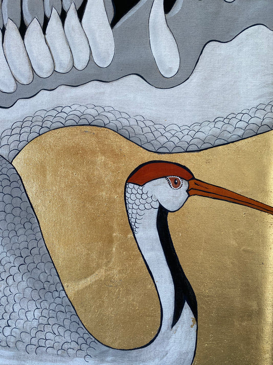 Pintura "Vuelo de Garzas"
