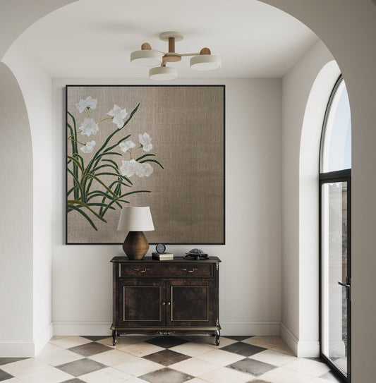 Obra "Flores & Viento" con oro