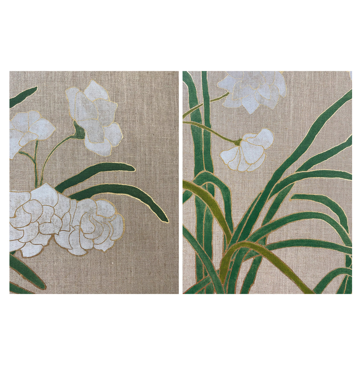 Obra "Flores & Viento" con oro